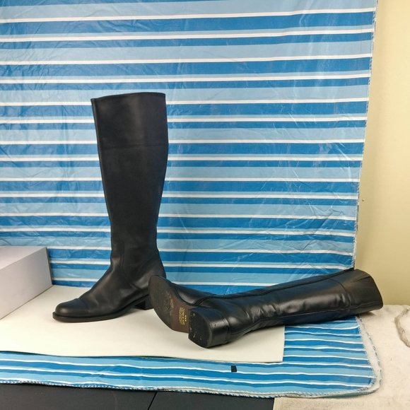 Ridingboot GENUINE LEATHER COUNTRY TALL FULL ZIP RIDING BOOT 8.5US/6.5UK Black - Picture 3 of 6